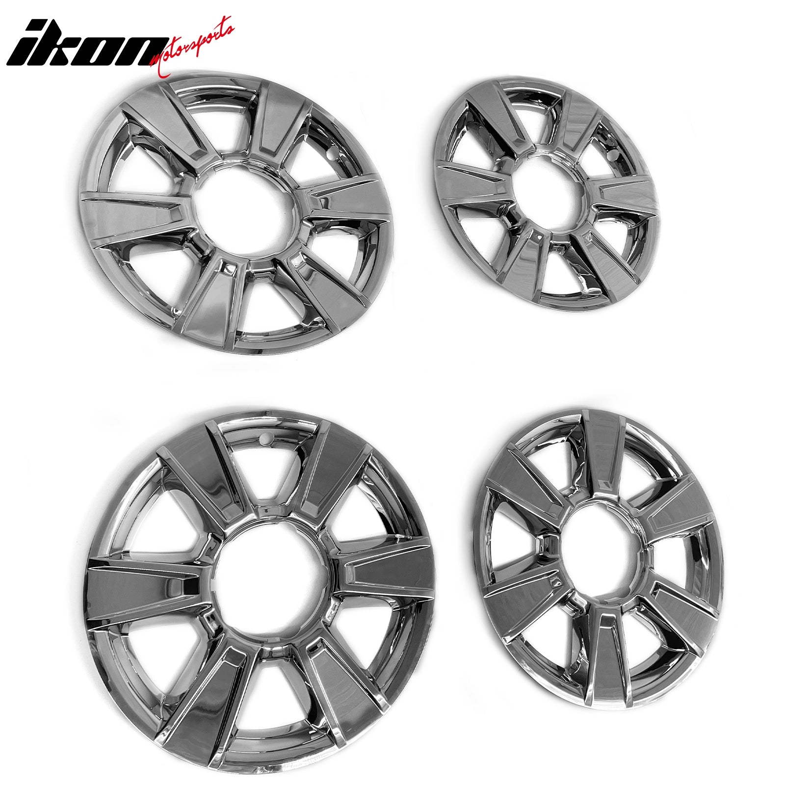 IKON MOTORSPORTS 17 inch Wheel Cover Hubcaps, Compatible with 2010-2013 GMC Terrain, Chrome Car Hub Caps Replacement Wheel Skin Rim Covers, 4 Pack