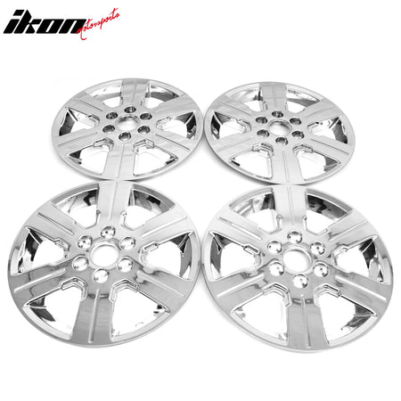 IKON MOTORSPORTS 18 inch Wheel Cover Hubcaps, Compatible with 2009-2017 Chevrolet Traverse, Chrome Car Hub Caps Replacement Wheel Skin Rim Covers, 4 Pack