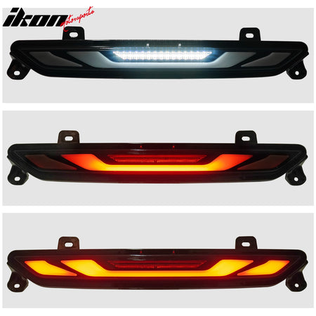 For 24-26 Ford Mustang GT-V Style LED ABS Rear Bumper Brake Light Smoked Len Red