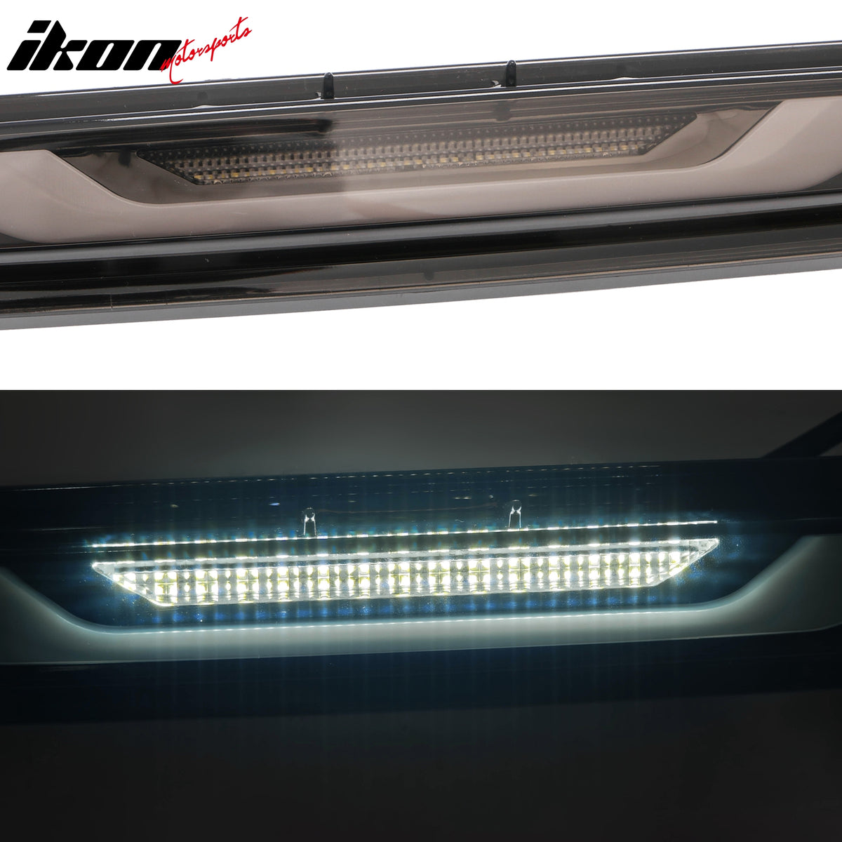 For 24-26 Ford Mustang GT-V Style LED ABS Rear Bumper Brake Light Smoked Len Red