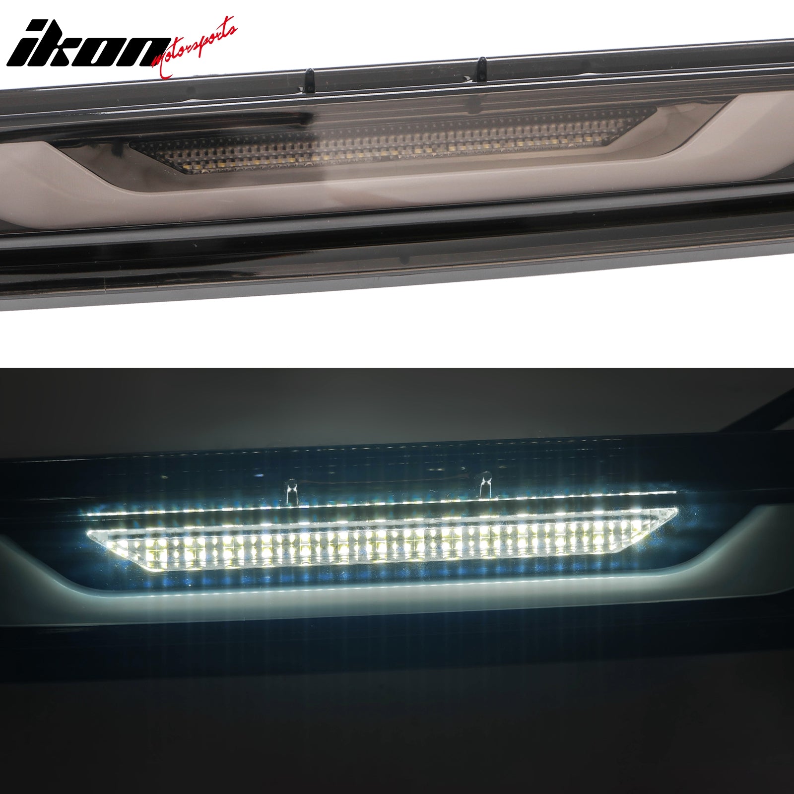 For 24-26 Ford Mustang GT-V Style LED ABS Rear Bumper Brake Light Smoked Len Red