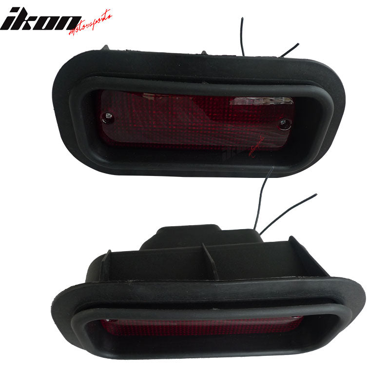 JDM EDM Rear Bumper Diffuser Fog Light Brake Lamp Red Lens 1Pc Compatible With Acura Integra