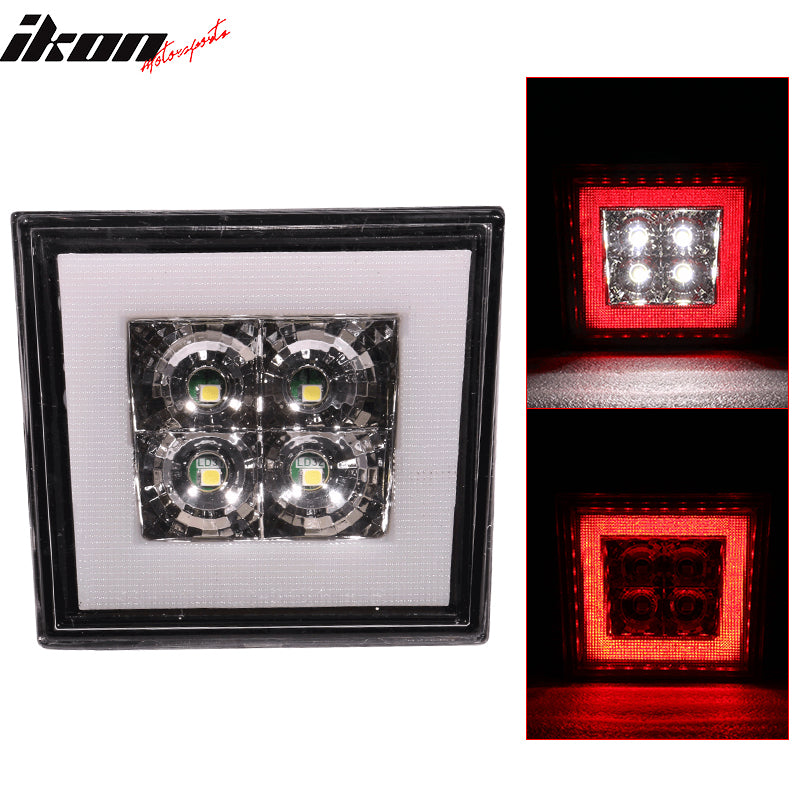 Universal Square Clear LED Rear Tail 3RD Brake Lights Stop Safety Lamp