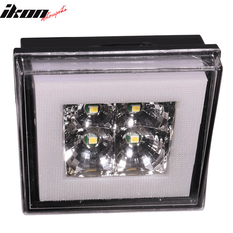 IKON MOTORSPORTS, Brake Lights Universal Fitment for Car, Square Clear Third 3rd Rear Tail Third 3RD Stop Safety Lamp
