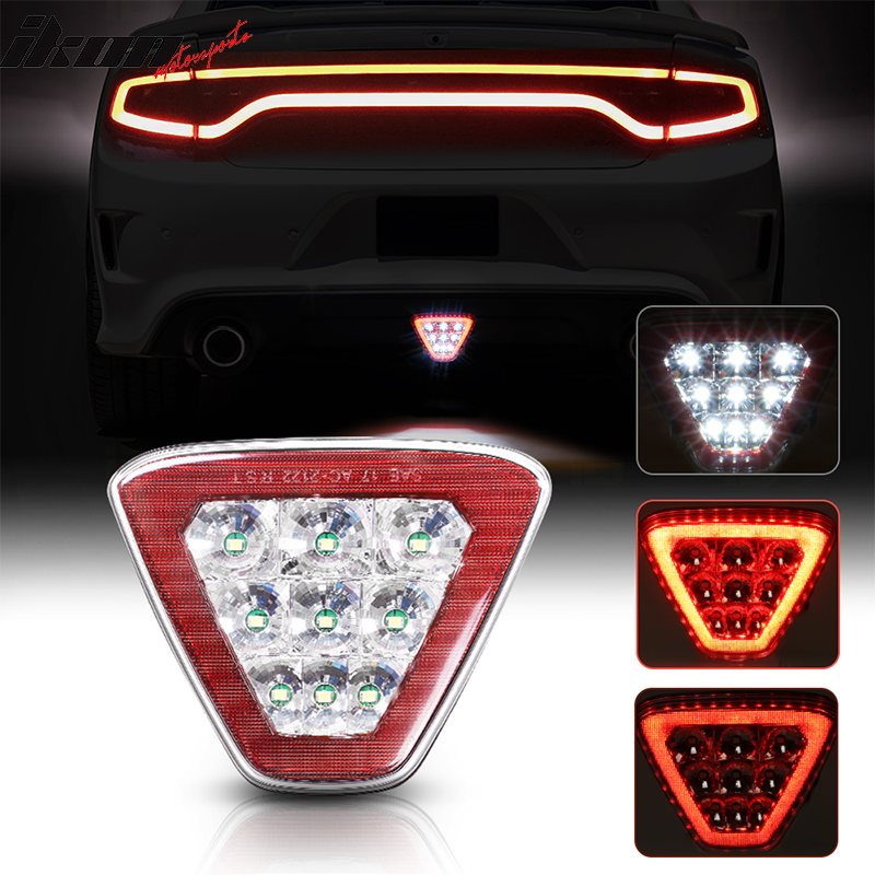 Universal Triangle Rear Tail 3RD Brake Light Safety Lamp CLEAR / RED / SMOKE