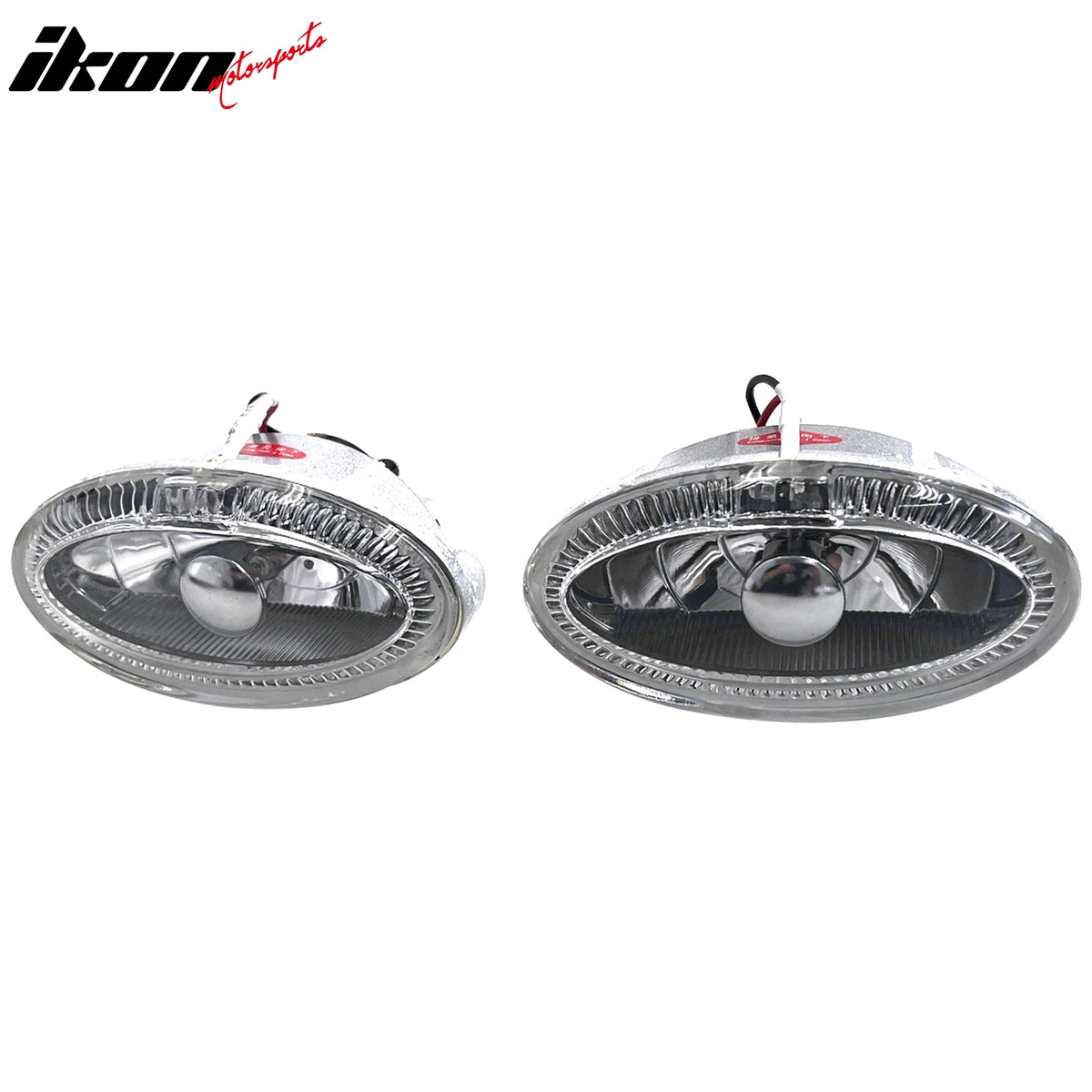 IKON MOTORSPORTS Halogen Driving Lights, Compatible with Universal, Super White LED RH LH Front Bumper Driving Fog Lamps W/Wiring Harness, Pair