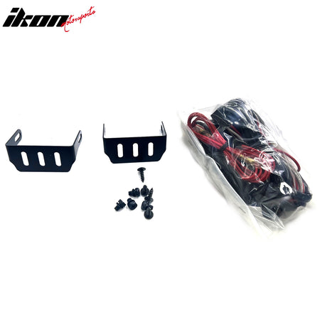 Universal RH LH Front Bumper Driving Fog Lights Halogen Lamps W/Wiring Harness