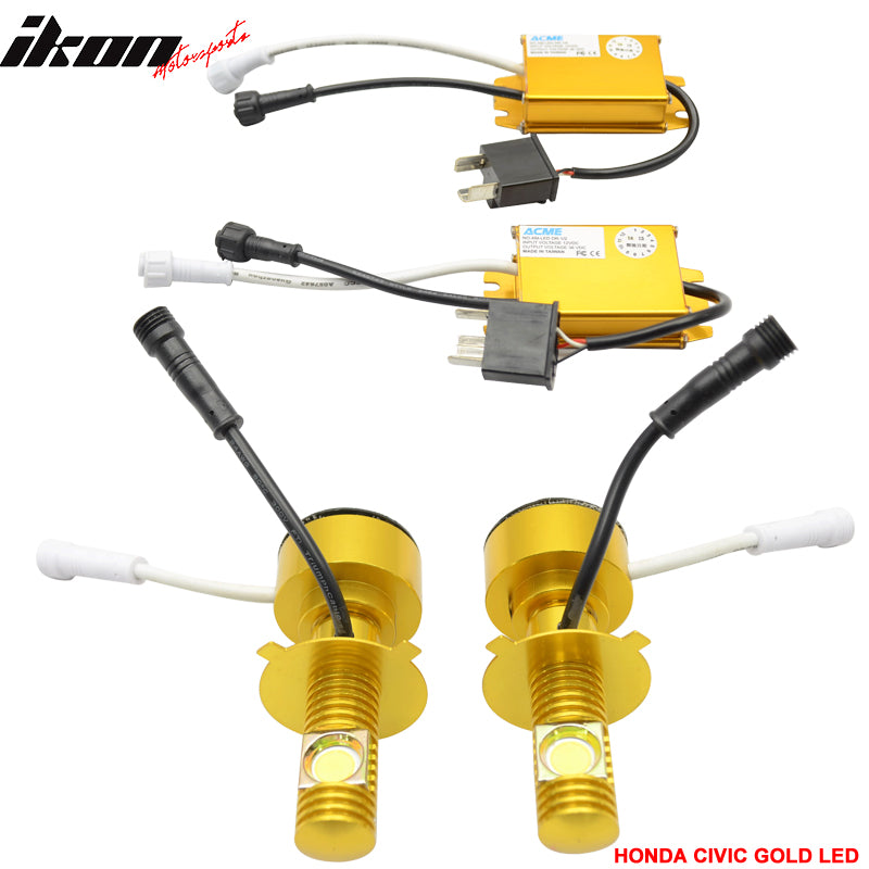 25W H4 Dual Beam LED kit w/ Fits 99-00 Civic JDM Black Housing