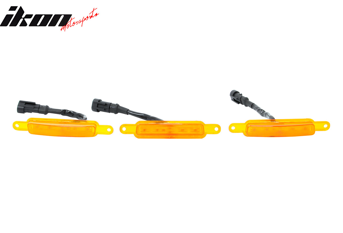 Fits Chevy Silverado GMC Sierra 1500 2500 3PC LED Grille Light W/Wiring Harness