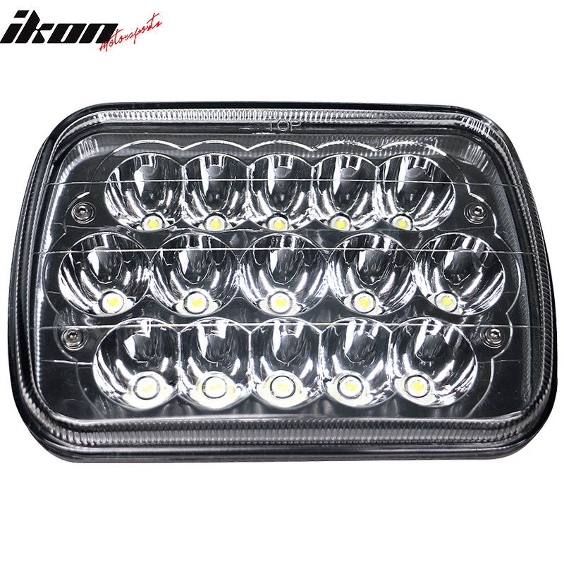 7 Inch x 6 Inch Full LED Sealed Beam Square Projector Headlight Clear Lens Pair