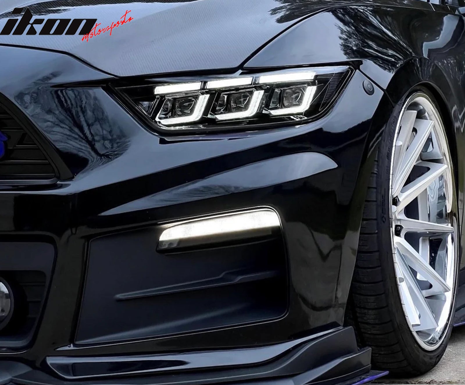 For 15-17 Ford Mustang Mach 1 Style Front Bumper Cover LED Grille 2024 Headlight