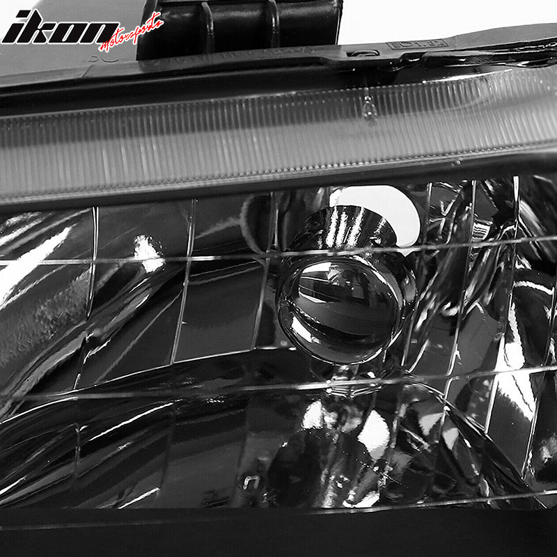 Fits 98-02 Honda Accord 2DR 4DR Headlights Head Lamps Black Driving Lamps