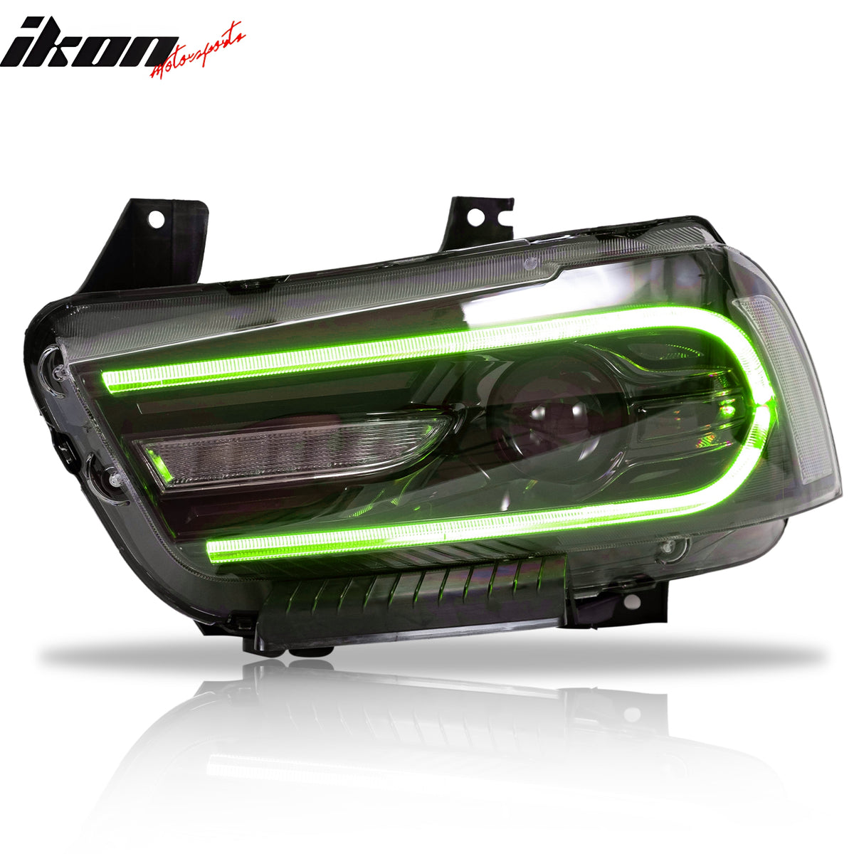 Fits 11-14 Dodge Charger Projector DRL LED Headlights Lamps w/ 8 Colors Pair