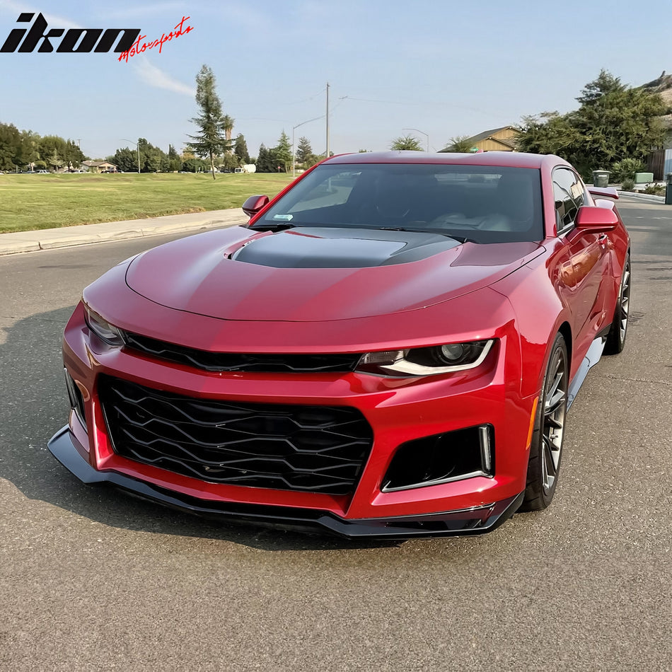 IKON MOTORSPRTS, Projector Headlights Compatible With 2016-2018 Chevrolet Camaro, Clear Lens Black Housing DRL Left Right Side Sequential Turn Signal Lamps Dual Beam Lens