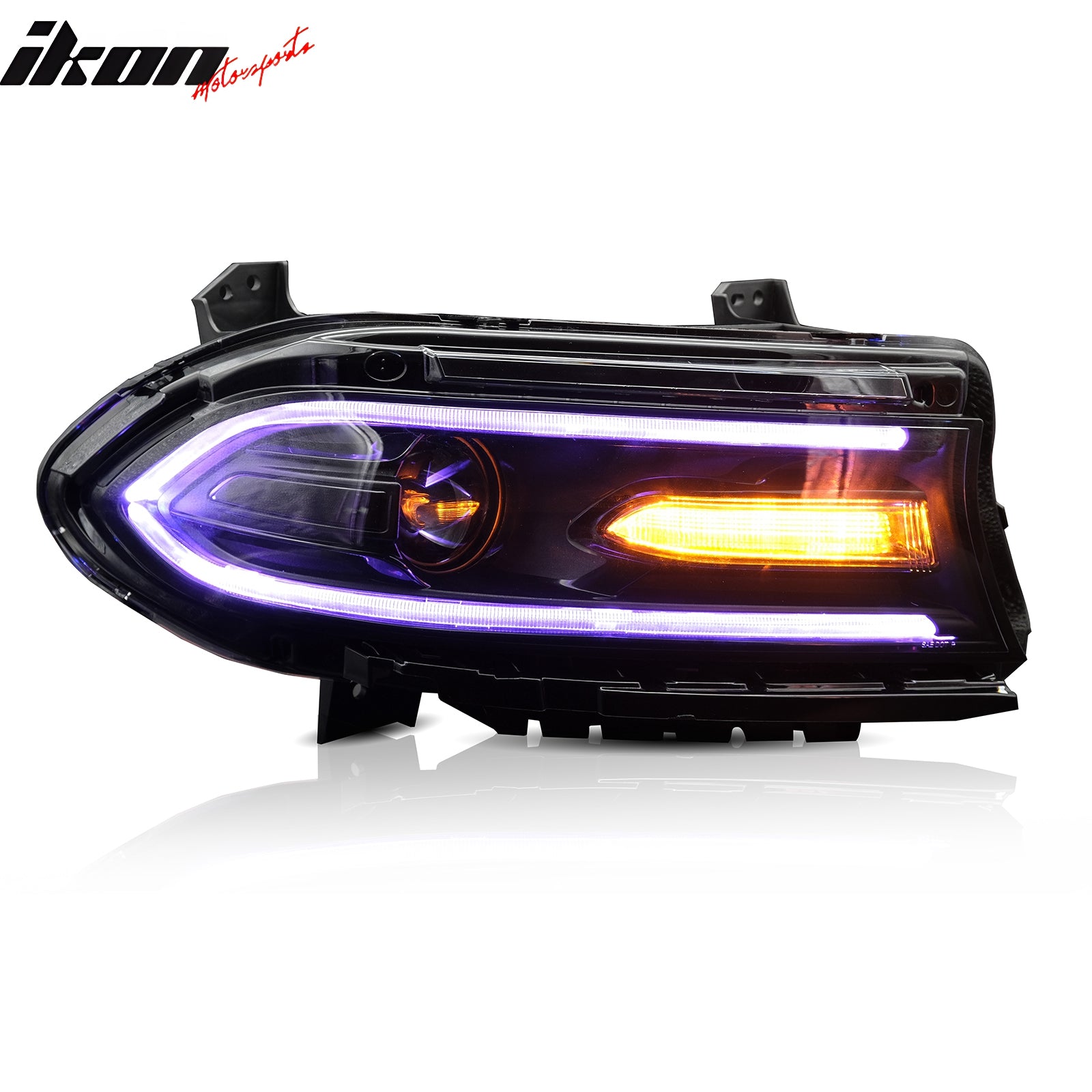 Fits 15-23 Dodge Charger Projector DRL LED Headlights Lamps Pair w/ 7 Colors