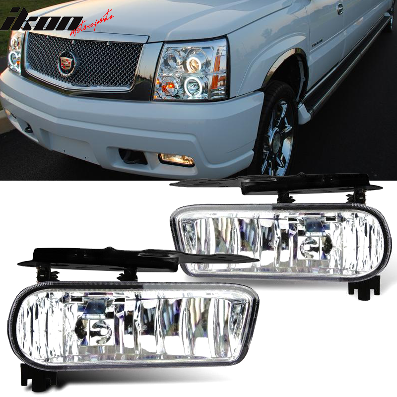 2002-2006 Cadillac Escalade OEM Front Fog Light Lamp Clear Lens Pair