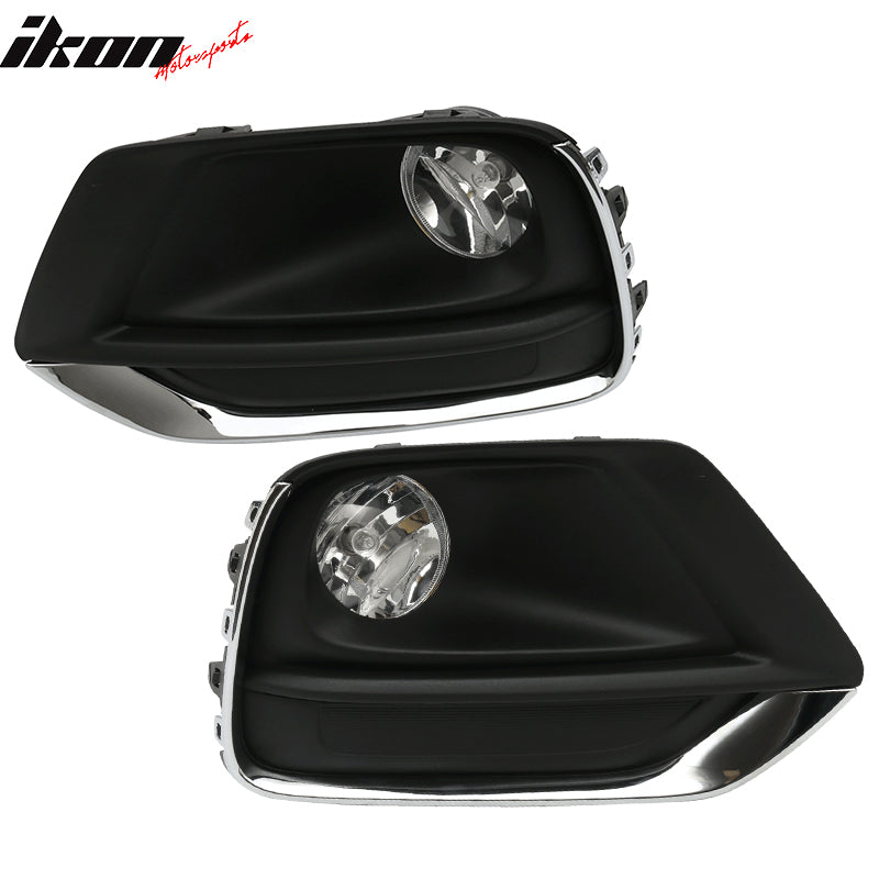 Fits 17-19 Chevy Trax Fog Light Foglight Kit Fog Lamp w/ Chrome Trim