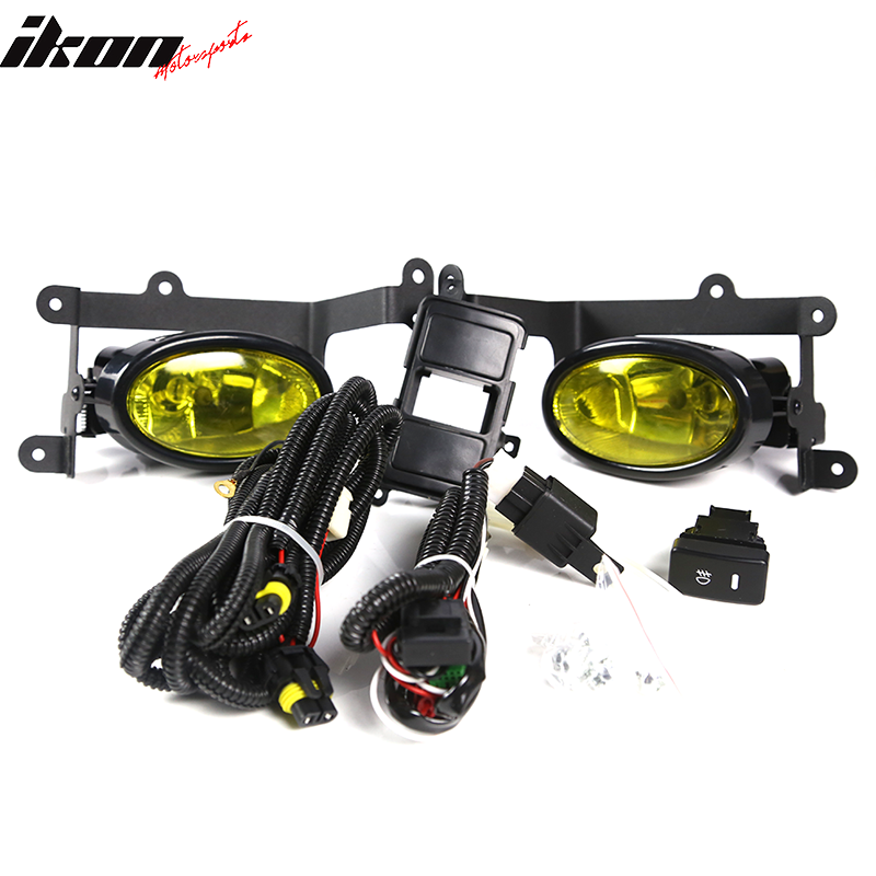 Fog Lights Compatible With 2006-2008 Honda Civic, Factory Style Yellow lens Driving Running Foglight Foglamp Lamps Super Bright by IKON MOTORSPORTS, 2007