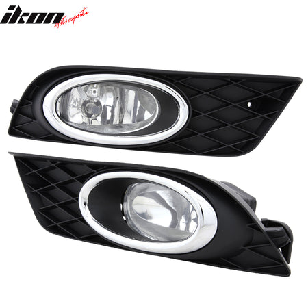 Fog Lights Compatible With 2012-2014 HONDA CIVIC 4DR,2012-2013 HONDA CIVIC 2DR, Fog Lamps Left Right Pairs by IKON MOTORSPORTS, 2013