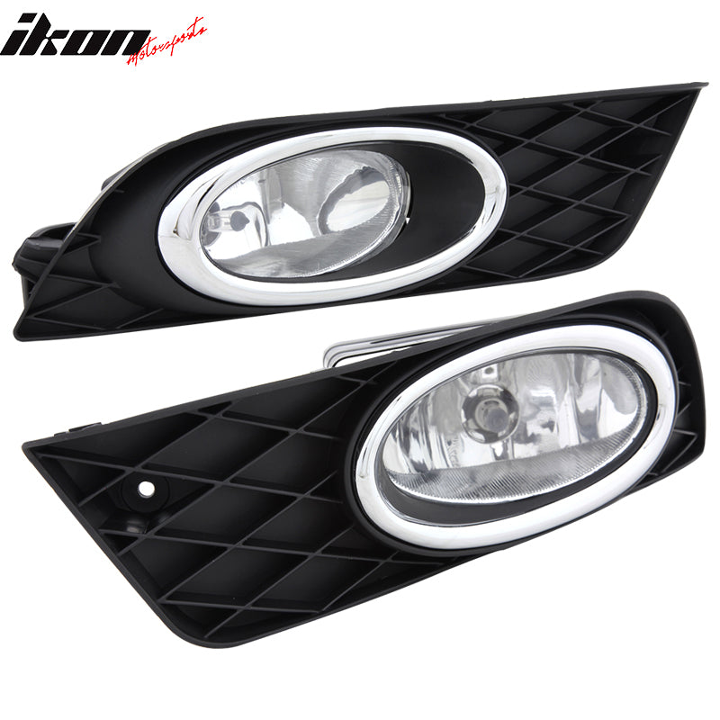 Fits 12-14 Honda Civic 4D & JDM Bumper Jdm Style Fog Light Lamp Pairs