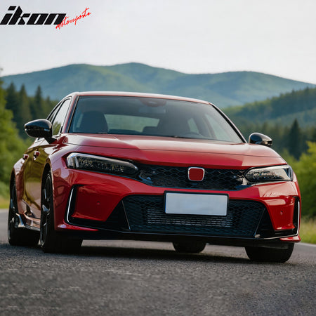 IKON MOTORSPORTS LED Daytime Running Lights, Compatible with 2023-2026 Honda Civic Type R FL5, PC Smoke White LED JDM Style Front Bumper Driving Fog Lights Lamp, Pair
