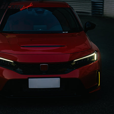 Fits 23-26 Honda Civic Type R FL5 JDM Bumper Amber LED Daytime Running Light 2PC