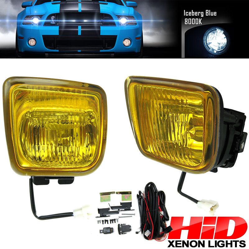 8000K Hid Fits 96-98 Honda Civic EK JDM Yellow Fog Lights Lamps