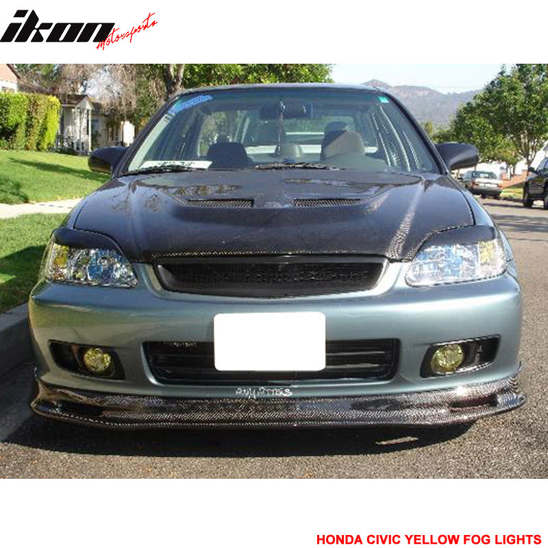 Fog Lights Compatible With 1999-2000 HONDA CIVIC, Factory Style Yellow lensFog Lamps Left Right Pairs by IKON MOTORSPORTS