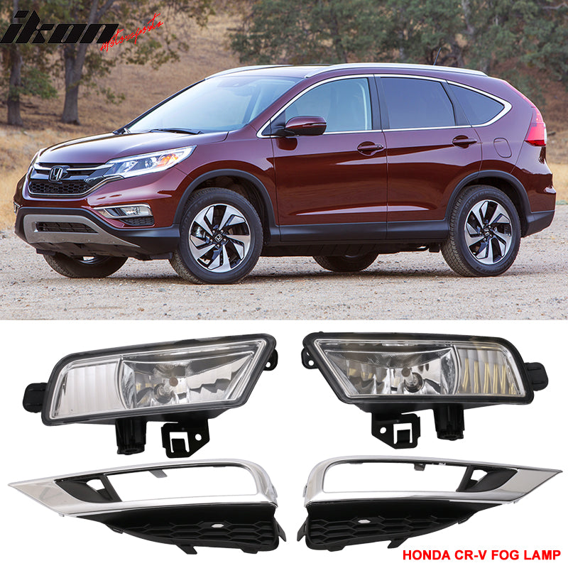 2015-2017 Honda CRV Fog Lights Lamps w/ Bezels Wiring