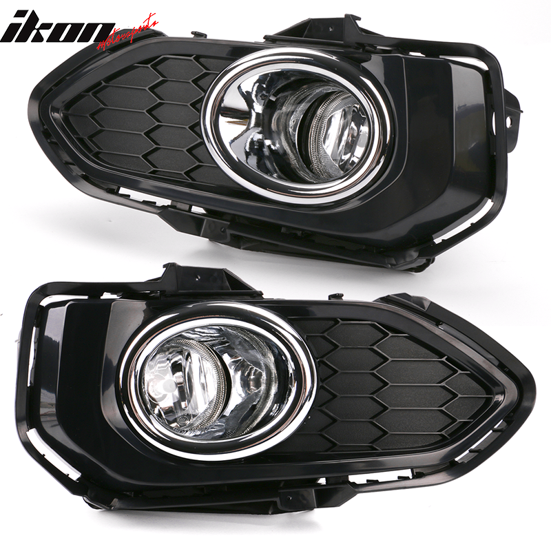 Fits 18-19 Honda Fit OE Style Black Housing Clear Lens Fog Lights Lamps Kit ABS