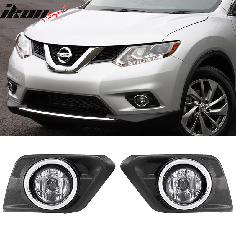 2014-2016 Nissan Rogue OE Style 2PCS Fog Lights Lamps W/Clear Lens