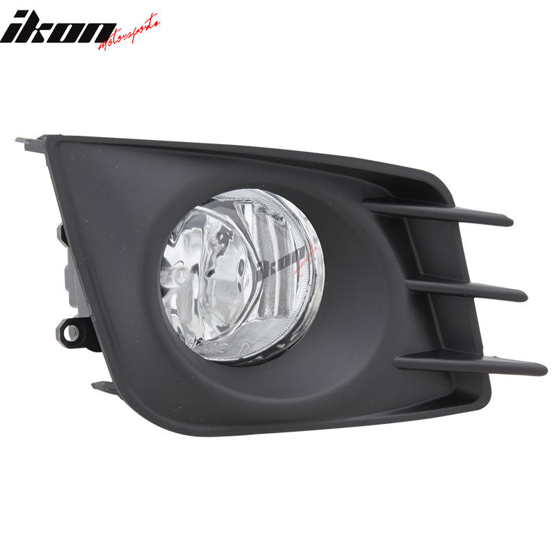 Lights Compatible With 2011-2013 Scion tC, Front Clear Fog Lights Driving Lamps Pair + Covers by IKON MOTORSPORTS, 2012