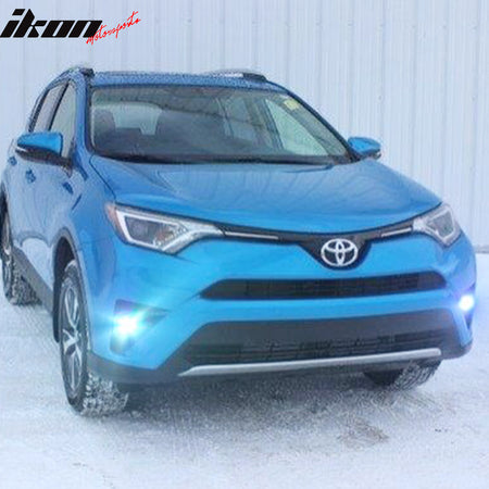 Lights Compatible With 2016-2017 Toyota RAV4, Front Bumper Clear Lens Fog Lights Driving Lamps Pair by IKON MOTORSPORTS