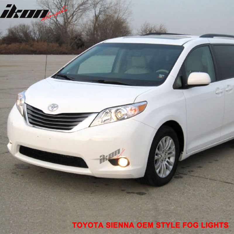 Fits 11-17 Toyota Sienna XL30 2PCS Front Bumper Fog Lights Driving Lamp + Covers
