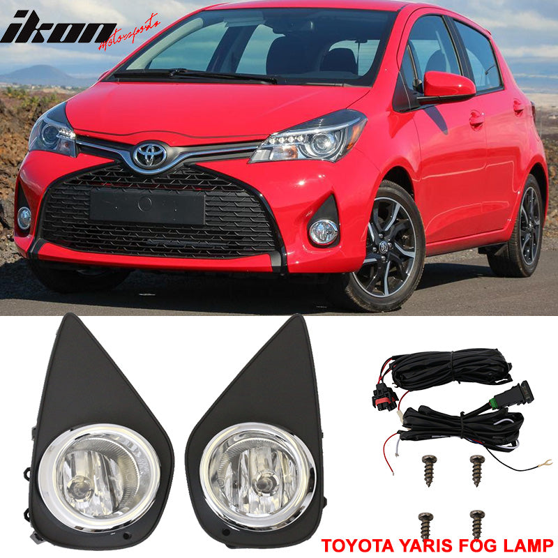 2015-2017 Toyota Yaris Hatchback Clear Lens Front Fog Lights Lamps ABS