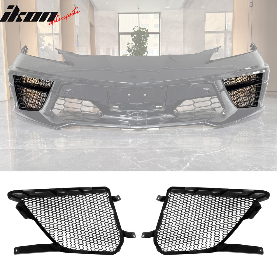 2020-2025 Chevy Corvette Stingray Z51 Front Bumper Lower Grilles ABS