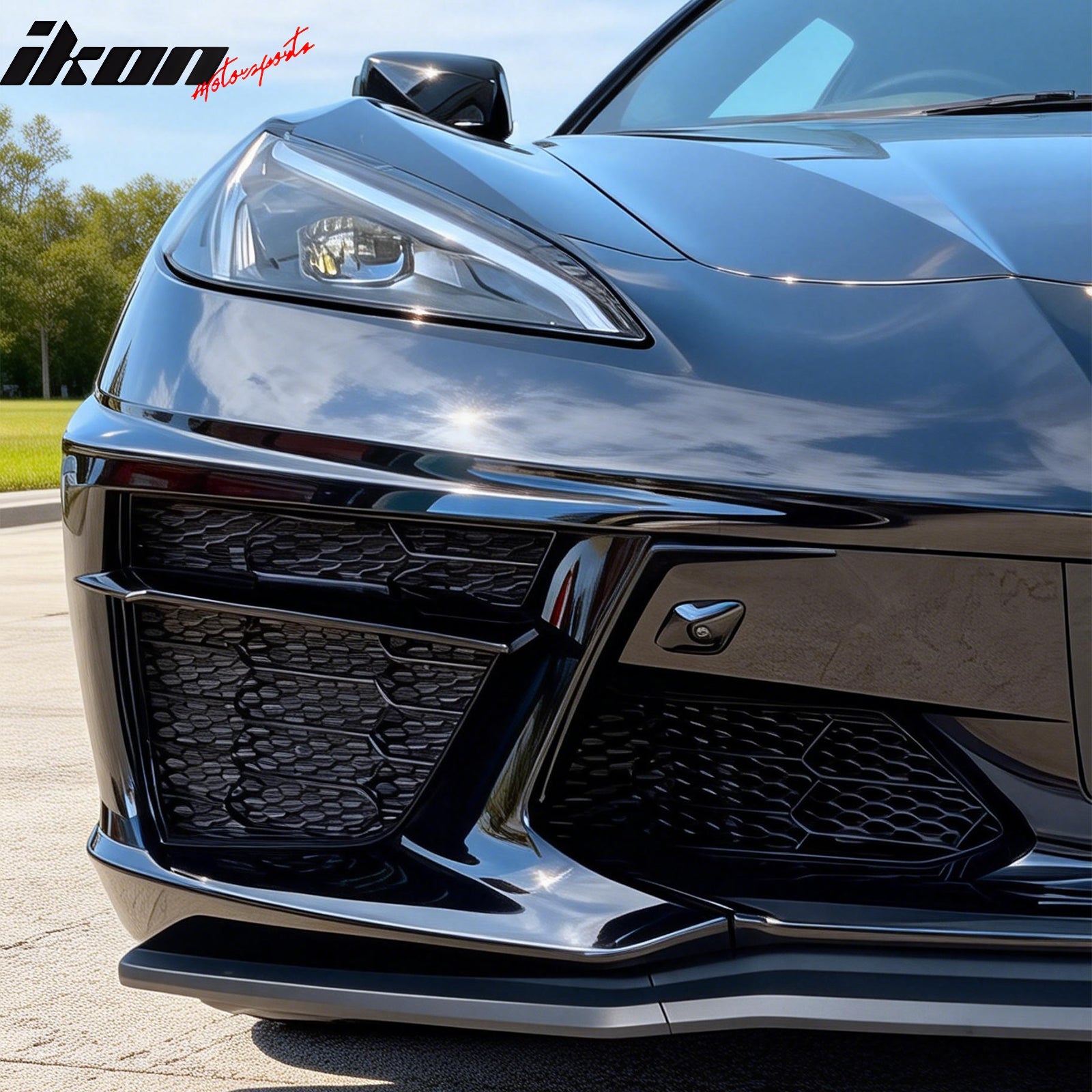 For 20-25 Chevy Corvette Stingray Z51 ABS Front Bumper Lower Mesh Insert Grilles