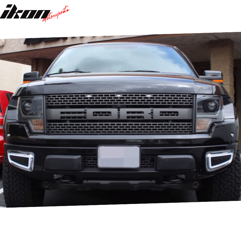 IKON MOTORSPORTS White DRL Amber Switchback, Compatible With 2011-2014 F150 Ford Raptor, Daytime Running Light Yellow Turn Signal Lamp