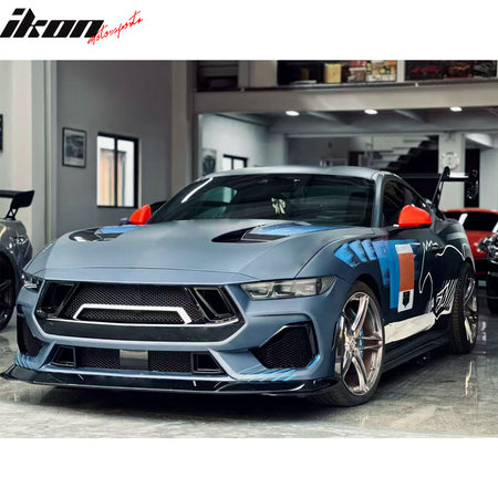 Fits 24-26 Ford Mustang GT Fog Light Cover Shelby Super Snake Style Gloss Black