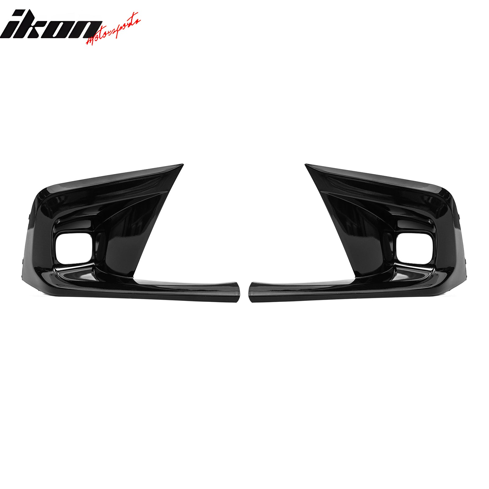 Fits 2022-2024 Honda Civic OE Style Fog Light Bezels Square Hole Gloss Black