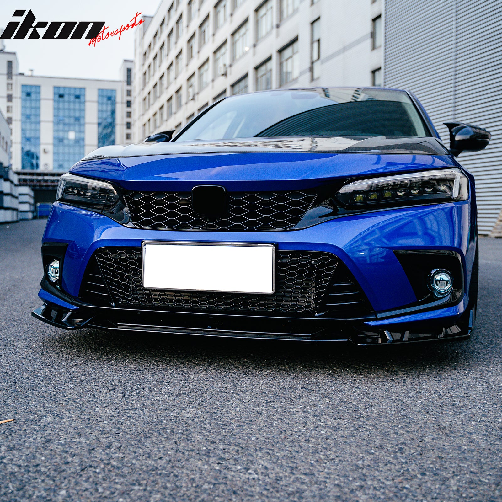 IKON MOTORSPORTS Fog Light Covers, Compatible with 2022-2024 Honda Civic Sedan & Hatchback, OE Style Gloss Black Round Hole Fog Lamp Decoration Bezels Trim 1Pair