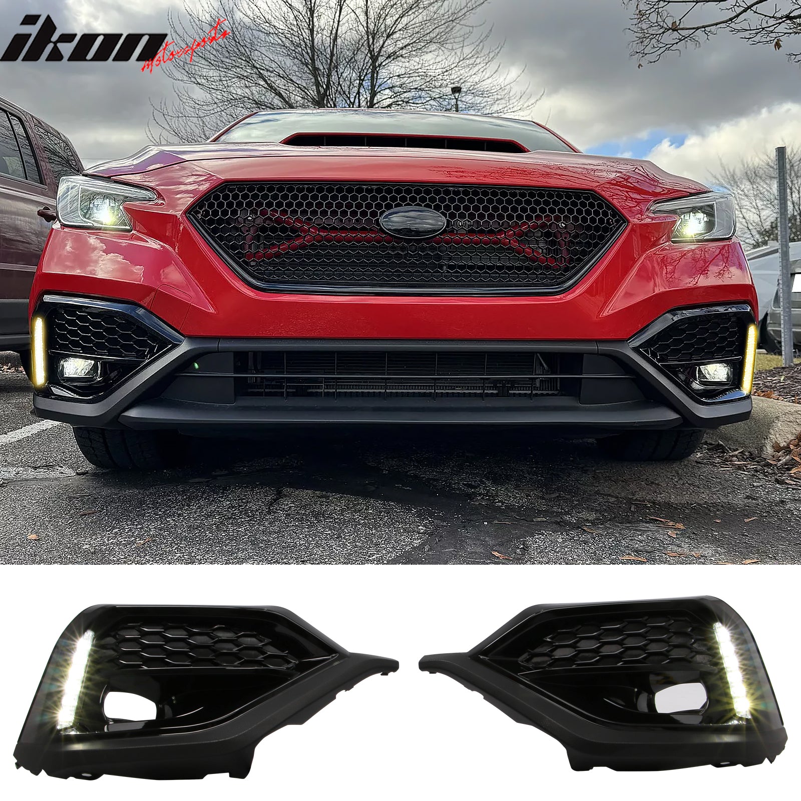 Fits 22-26 Subaru WRX VB OE Style Front Foglight Bezels W/LED