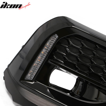 Fits 22-26 Subaru WRX VB OE Style Front Foglight Bezels W/LED Yellow Turn Signal