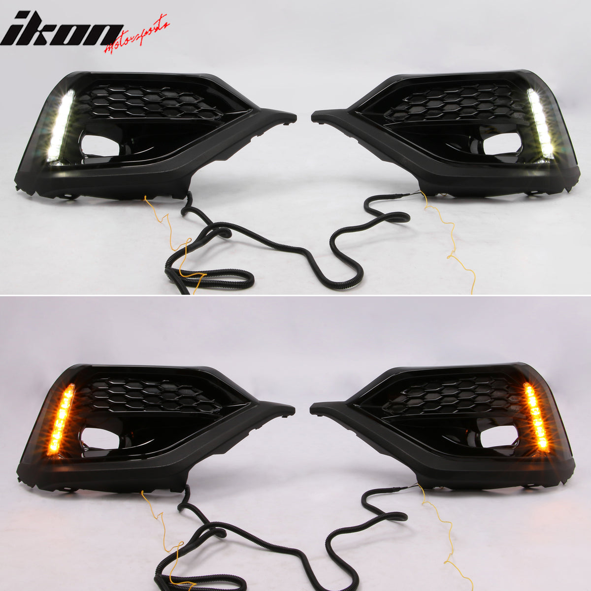 Fits 22-26 Subaru WRX VB OE Style Front Foglight Bezels W/LED Yellow Turn Signal
