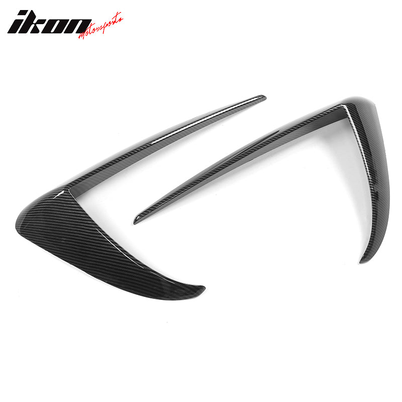 For 17-23 Tesla Model 3 Carbon Fiber Print Fog Light Lamp Trim Eyebrow Cover ABS