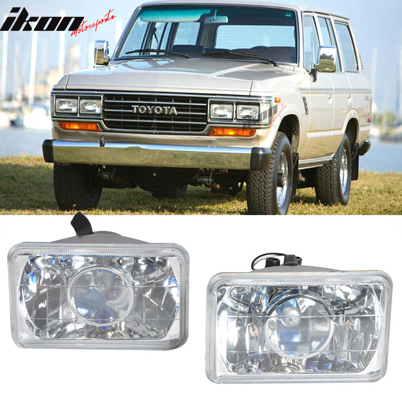 Set Of 4 6x4in Clear Projector Headlights 6 X 4 H4 Bulbs