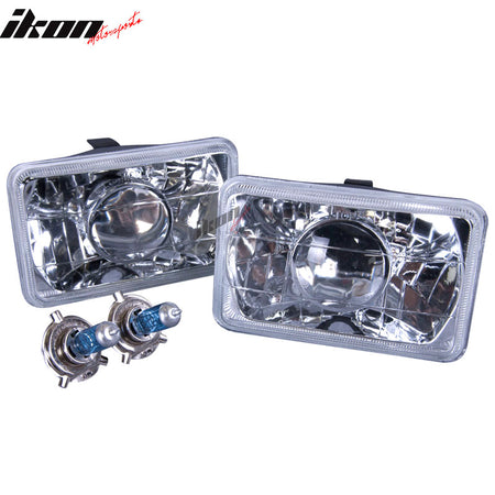 Set Of 4 6x4 Inch Clear Projector Headlights 6 X 4 H4 Bulbs