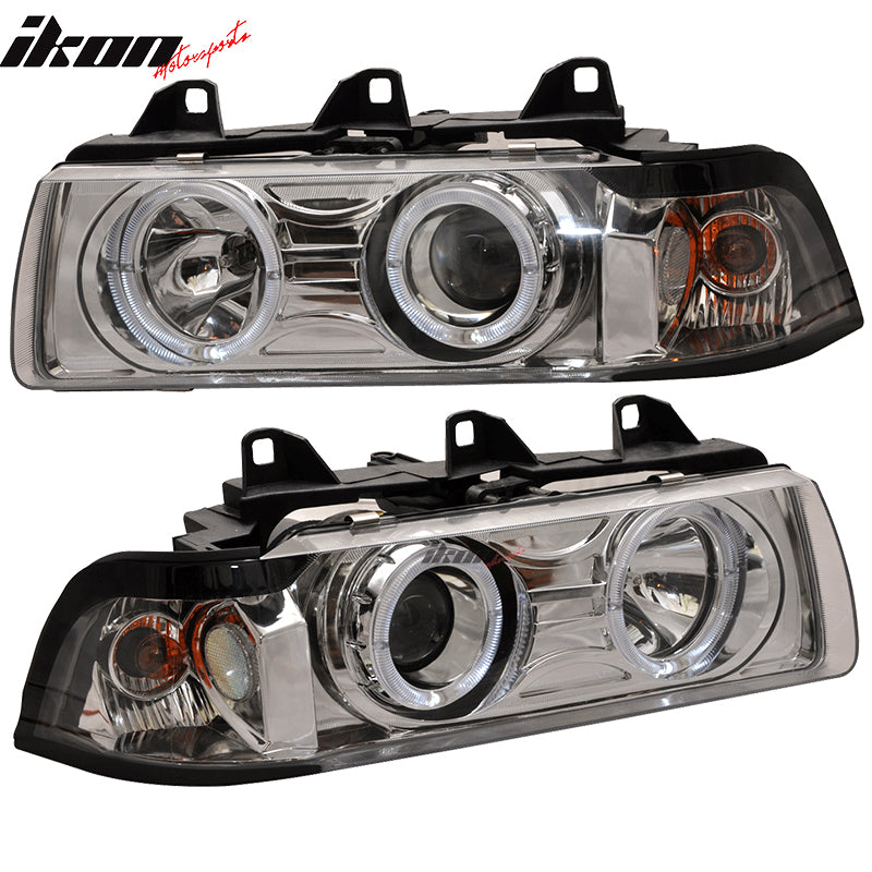 Fits 92-98 BMW E36 Sedan Halo Projector Headlights Lamps