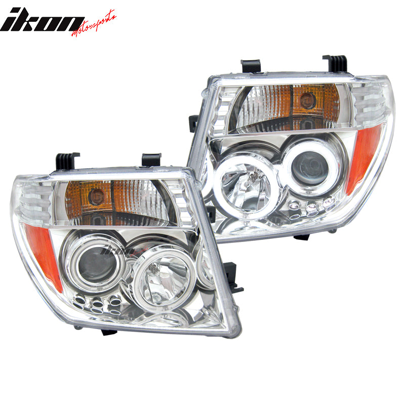 Compatible With 2005-2008 Nissan Frontier CCFL Halo LED Projector Headlights Ch