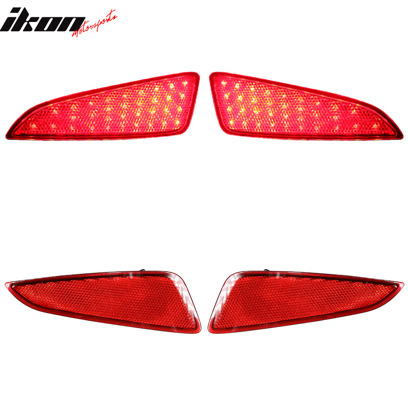 IKON MOTORSPORTS Rear Reflectors Lights, Compatible With 2018-2022 Toyota C-HR, Factory Style Red Lend Rear Bumper Side Reflectors Lights for Cars